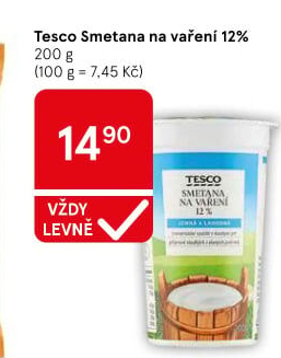 Smetana 12% Tesco