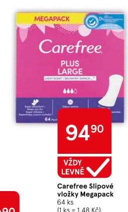 Vložky dámské slipové Carefree