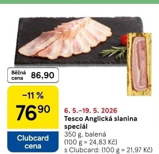 Anglická slanina speciál Tesco