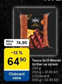 Griller se sýrem Grill Master Tesco
