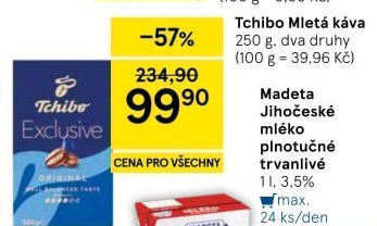 Mleté kávy Tchibo