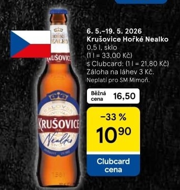 Pivo nealkoholické Královsky hořké Krušovice