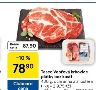 Vepřová krkovice bez kosti Tesco