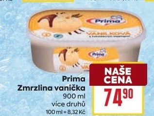 Zmrzlina ve vaničce Prima
