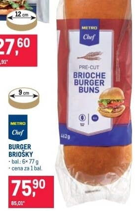 Brioška na hamburger Metro Chef