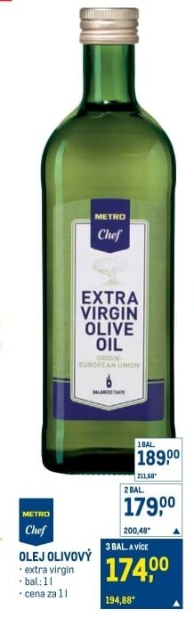 Olivový olej extra panenský Metro Chef
