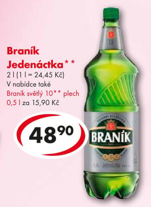 Pivo světlé výčepní 10° Braník