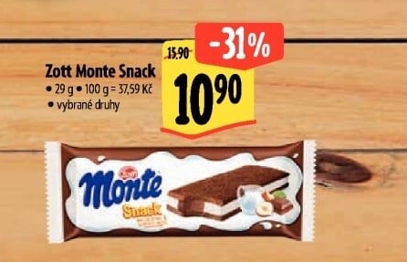Dezert mléčný Monte Snack Zott