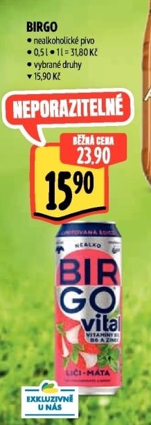 Nealkoholické pivo ochucené Birgo