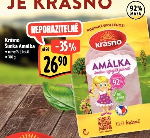 Šunka Amálka nejvyšší jakosti Krásno