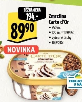 Zmrzlina ve vaničce Carte D'