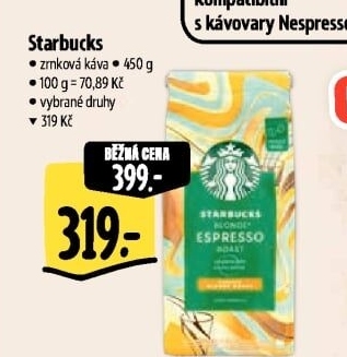 Zrnkové kávy Starbucks