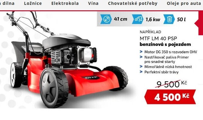 MTF LM 40 PSP benzínová sekačka s pojezdem - Mountfield akcniletaky.com
