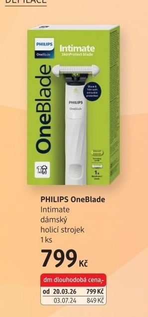 Holicí strojek One Blade Intimate Philips
