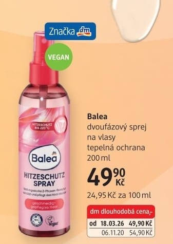Sprej na vlasy ochrana před tepelnou úpravou Balea
