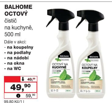 Čistič kuchyně ve spreji octový Balhome