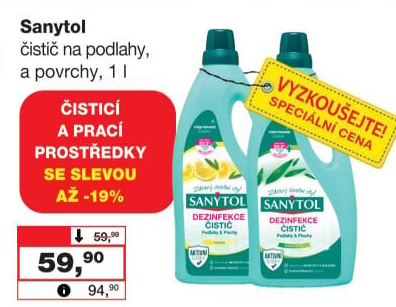 Dezinfekční univerzální čistič na podlahy Sanytol