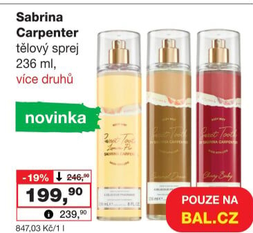 Tělový sprej Sabrina Carpenter