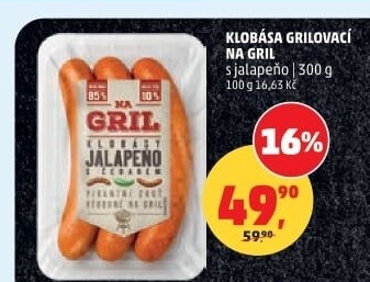 Klobása jalapeňo Na gril Penny