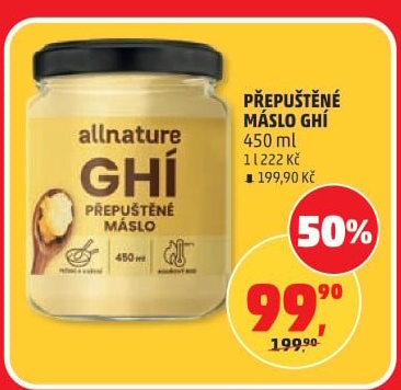 Přepuštěné máslo Ghí Allnature