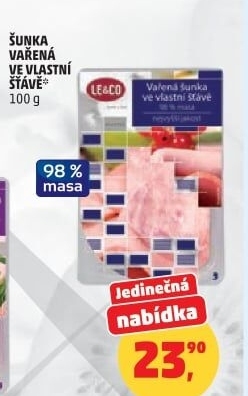 Šunka nejvyšší jakosti vařená ve vlastní šťávě Le &amp