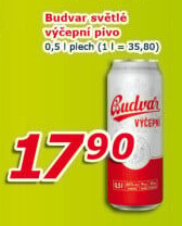 Pivo světlé výčepní Budweiser Budvar