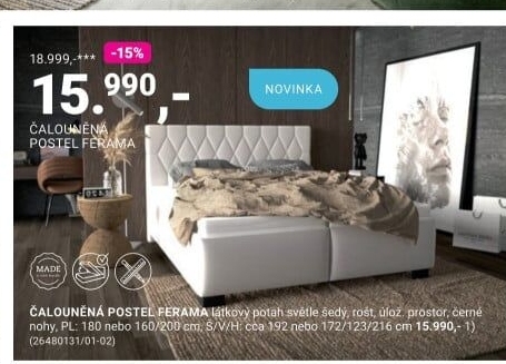 ČALOUNĚNÁ POSTEL FERAMA