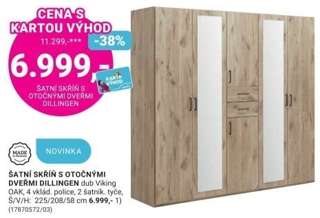 ŠATNÍ SKŘÍŇ S OTOČNÝMI DVEŘMI