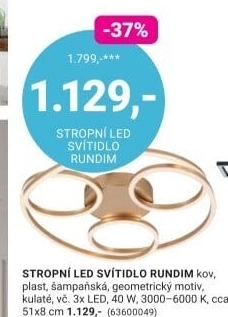 STROPNÍ LED SVÍTIDLO RUNDIM