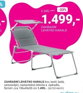 ZAHRADNÍ LEHÁTKO HARALD