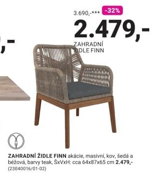 ZAHRADNÍ ŽIDLE FINN