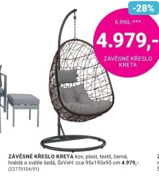 ZÁVĚSNÉ KŘESLO KRETA
