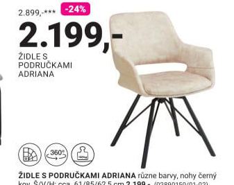ŽIDLE S PODRUČKAMI ADRIANA