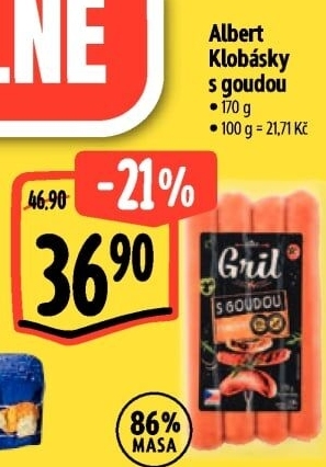 Klobása s goudou Albert Gril
