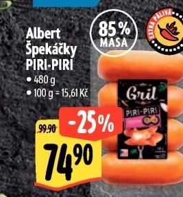 Špekáčky Piri-Piri Albert Gril