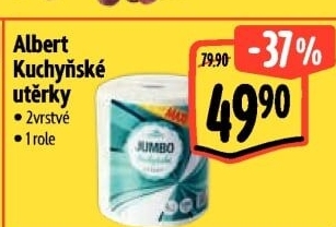 Utěrky kuchyňské 2vrstvé Jumbo Albert