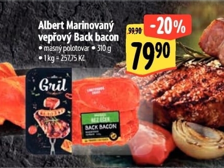 Marinovaný vepřový Back Bacon Albert Gril