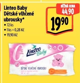 Vlhčené ubrousky dětské Linteo Baby