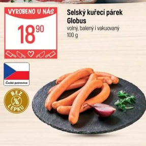 Párky kuřecí Selské Globus