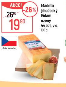 Sýr Eidam uzený 44% Jihočeský Madeta