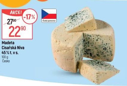 Sýr Niva Císařská 45 % Madeta