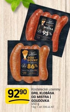 Klobása Goudovka větrem ošlehaná Láďa Grileman Kostelecké uzeniny