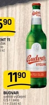 Pivo světlé výčepní Budweiser Budvar