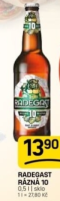 Pivo světlé výčepní Rázná 10° Radegast