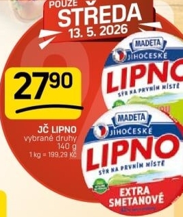 Tavený sýr Jihočeské Lipno Madeta