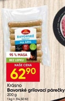 Bavorské párečky na gril Krásno