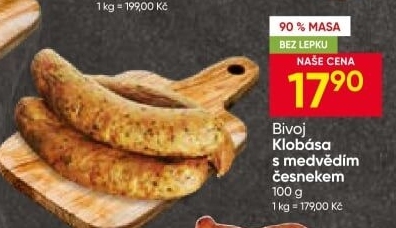 Klobása s medvědím česnekem Bivoj