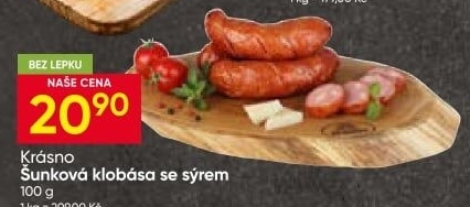 Šunková klobása se sýrem Krásno