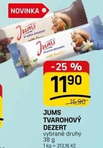 Dezert tyčinka tvarohová Jums Žemaitijos Pienas