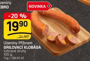 Grilovací klobása Maso Příbram